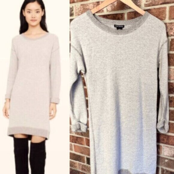 Club Monaco * Wool Cashmere Angora Gray Sweater Dress EUC - Picture 1 of 15